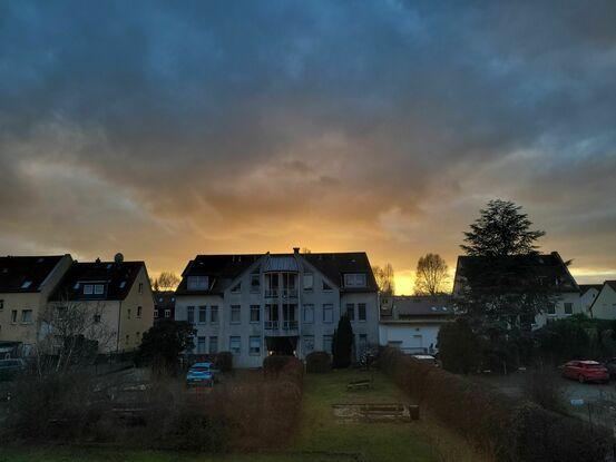 Gemeinschaftsgarten mit Blick auf vorderes Haus