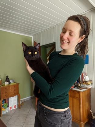 Wohnzimmer mit einem unserer Kater