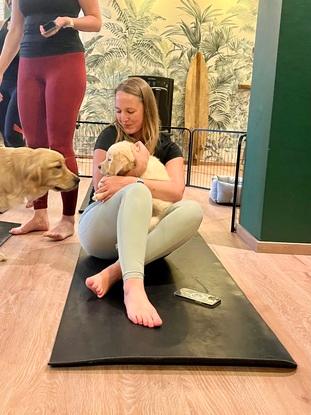 Beim Puppy Yoga