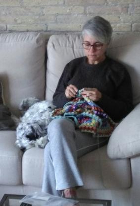 Hendricks loves knitting and crocheting!!!
