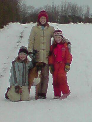 Schneeausglug mit meinen Geschwistern und Luna